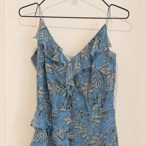 Veronica Beard Dress Blue Floral Blue Size 8